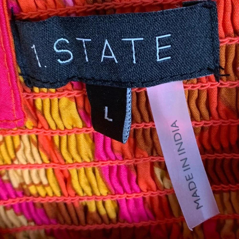 NWT 1. State Maxi Dress Cutout Back Pink Orange Retro P
Puff Sleeve Women L Boho - Picture 10 of 13